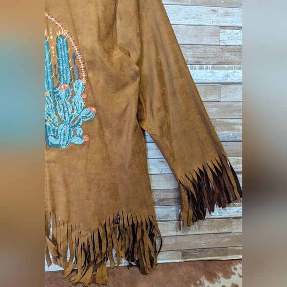 Savanna Jane Brown Fringe Jacket with Embroidered Design - Picture 5 of 16